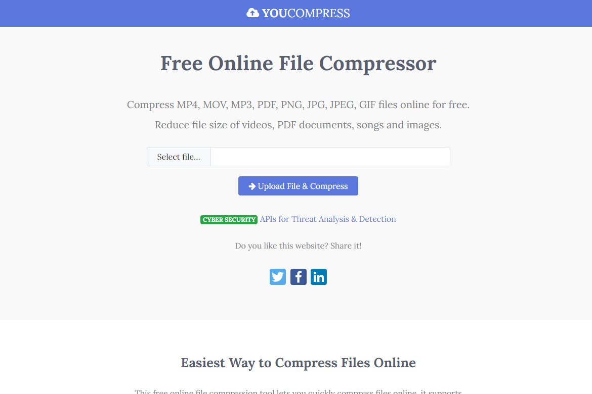 【教學 | 線上工具】YouCompress 免費線上檔案壓縮工具，影片、照片、PDF 多種檔案壓縮工具