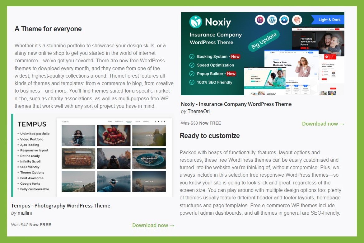 2024 Themeforest 《10月份》2款免費 Wordpress 佈景主題 Tempus & Noxiy 2024 Themeforest 《10月份》2款免費 Wordpress 佈景主題 Tempus & Noxiy